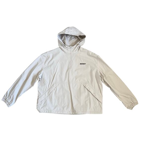 Nerdy Brand Korean Hooded Windbreaker Pullover Jacket Mens Size L